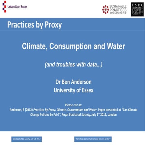 Practices by Proxy: Climate, Consumption and Water (and troubles with data)