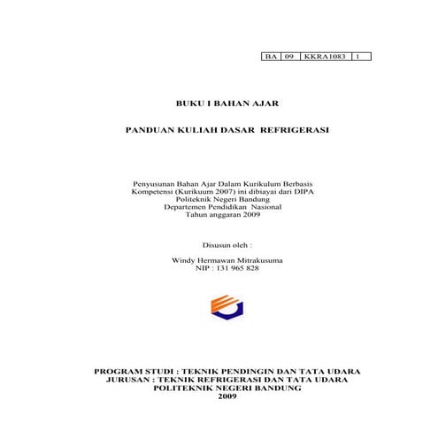 Bahan Ajar Refrigerasi Dasar