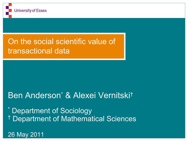 On the social scientific value of t...