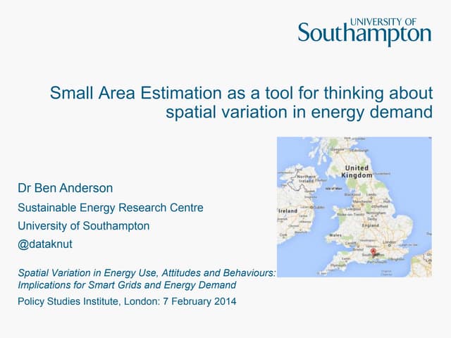 Small Area Estimation as a tool for...
