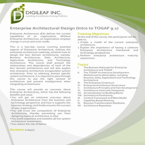 BA-041: Enterprise Architetural Design