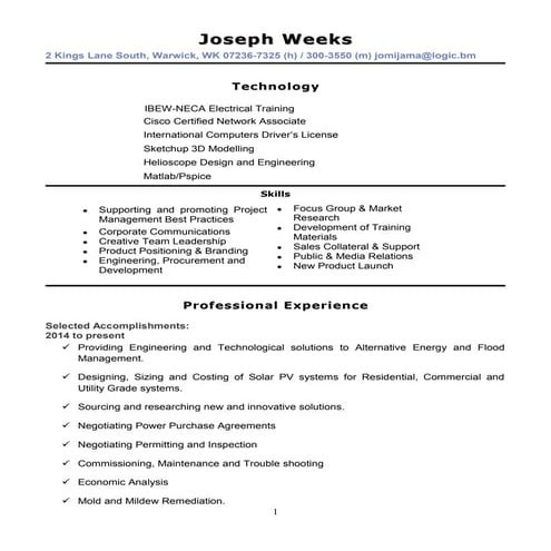 Joseph Weeks's CV | DOC