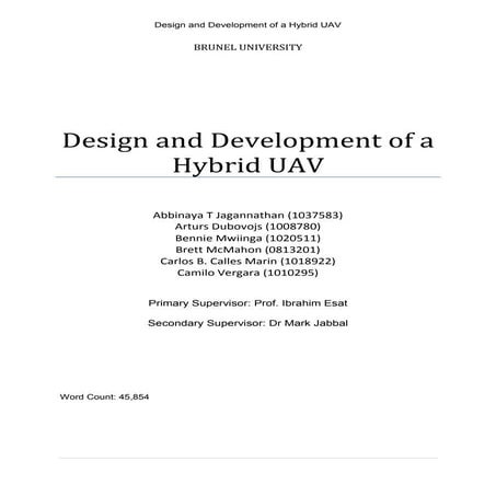 Design and Development of a Hybrid UAV