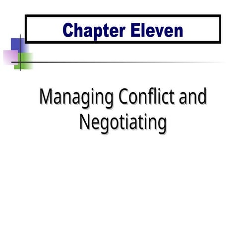 Managing conflict and negotiations in work placeppt