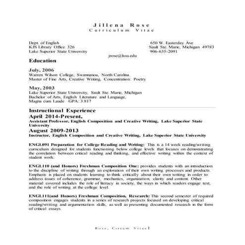 Jillena RoseCV2014