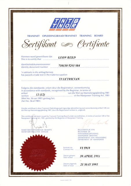 Electrician Trade Test Qualification