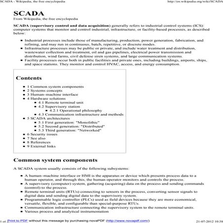 SCADA - Wikipedia, the free encyclopedia