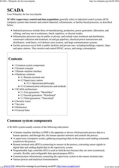 SCADA - Wikipedia, the free encyclopedia