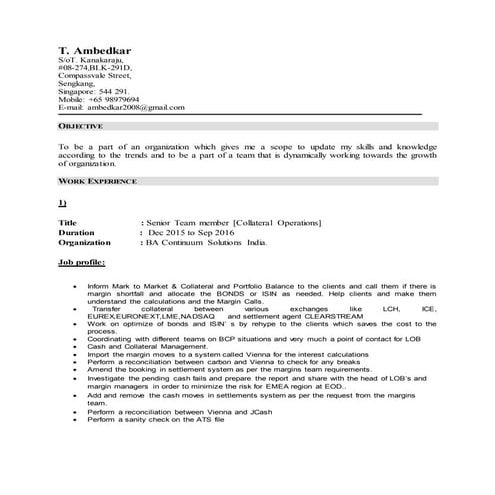 Ambedkar Resume