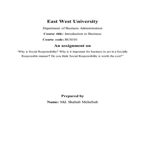 Why is Social Responsibility