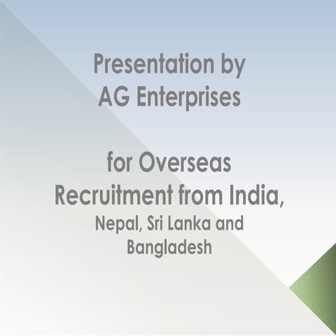 AG Enterprises - Presentation