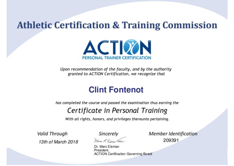 Certificate training action