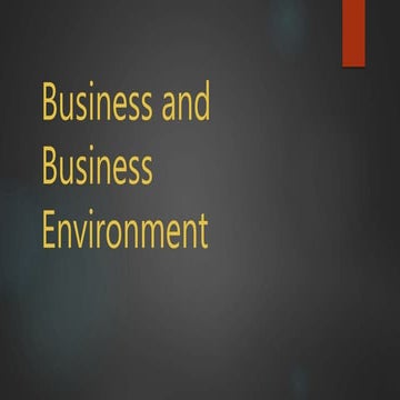 Unit 1: Business and Business Environment