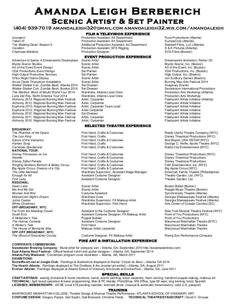 resume for a painter