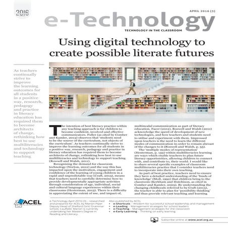 Using Digital Technology to Create Possible Literate Futures