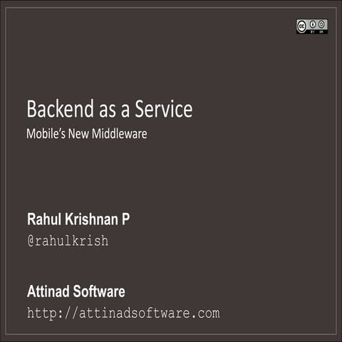 Backend as a Service - Mobile's new Middleware