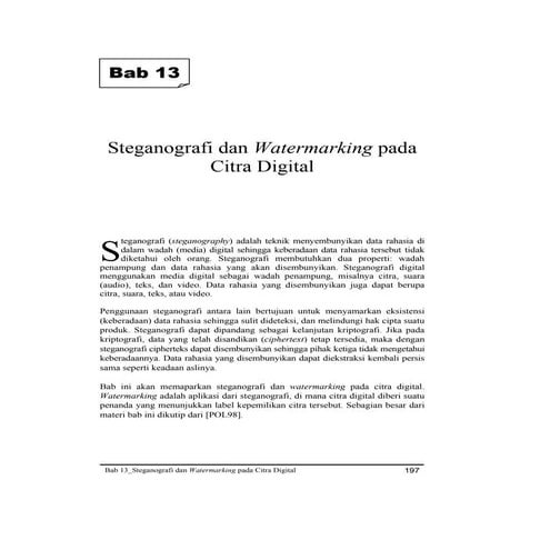 Bab 13 steganografi dan watermarking