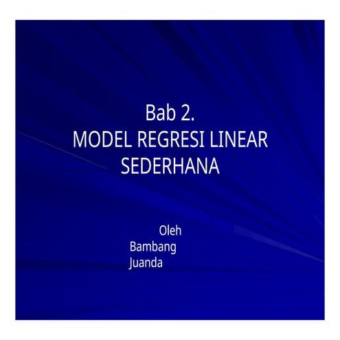 Bab 2 Model Regresi Linear Sederhana Pptx