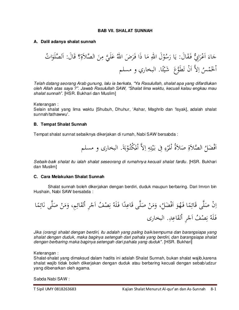 Bab 8 Shalat Sunnah