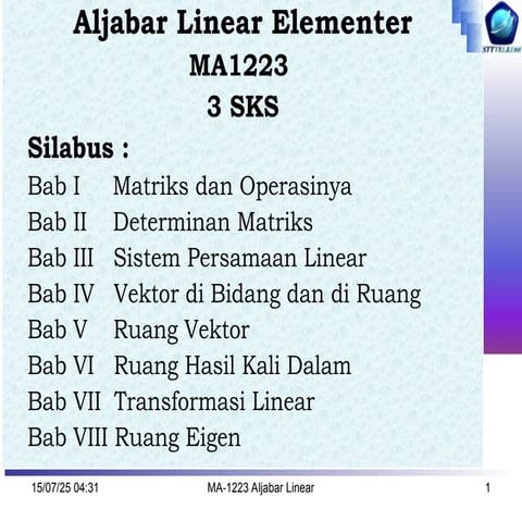 bab 5 ruang vektor aljabar linear elementer