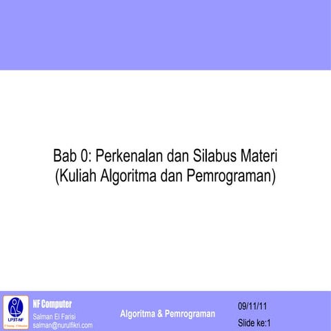 Pengenalan Algoritma Komputer | PPT