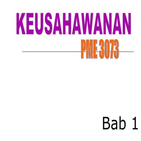 Bab 1   pengenalan keusahawanan