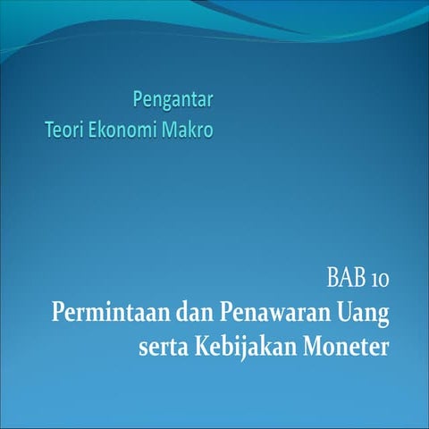 Bab 10   keseimbangan pasar uang