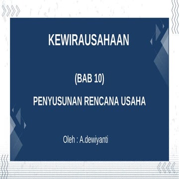 Rencana usaha, adalah suatu cetak biru berisi misi usaha