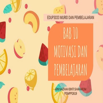 Bab 10 Motivasi dan Pembelajaran