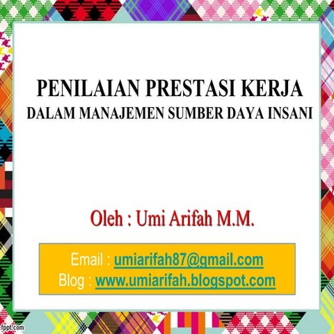 Bab 10 Penilaian Prestasi Kerja