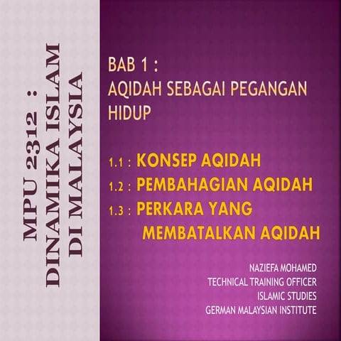 Bab 1  Aqidah Sebagai Pegangan Hidup