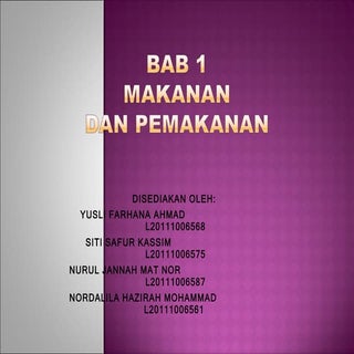 Bab 1 makanan dan pemakanan