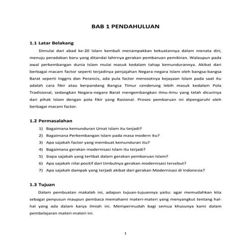 Perkembangan Islam Pada Masa Modern