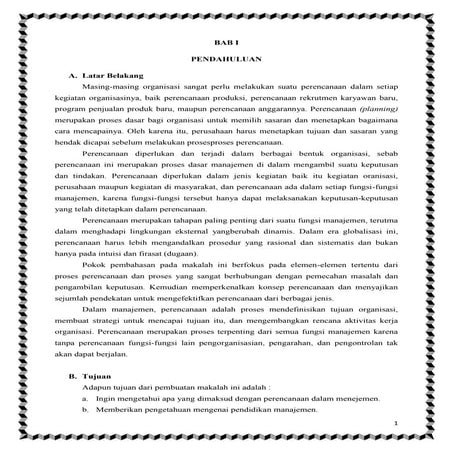 Makalah managemen tentang perencanaan (planning)