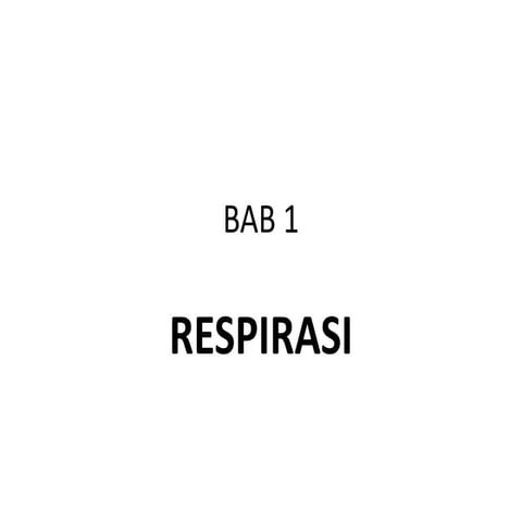 Bab 1 respirasi