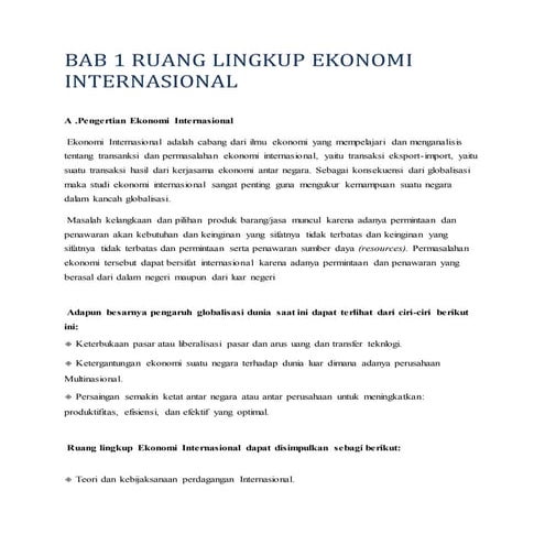 Bab 1 ruang lingkup ekonomi internasional