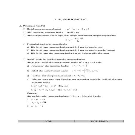 Bab 2. fungsi kuadrat