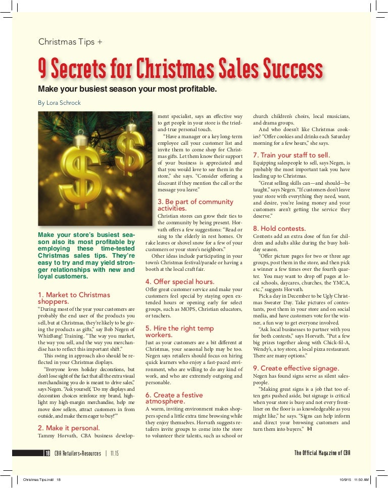 9 Secrets To Christmas Sales Success