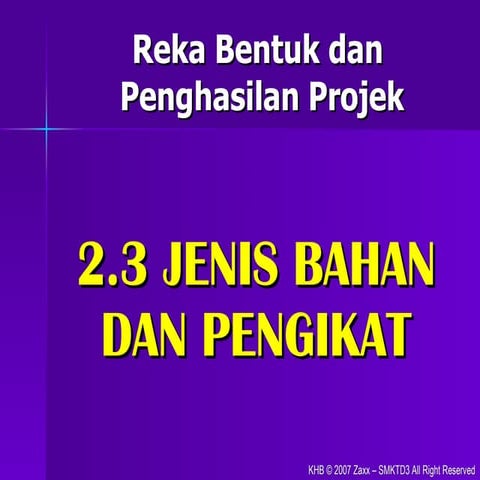 KHB TING 1 - Bab 2 (2) Jenis Bahan Dan Pengikat