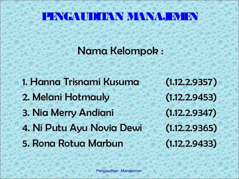 Bab 3 Kertas Kerja Audit Dan Program Audit Bab 4 Pelaporan