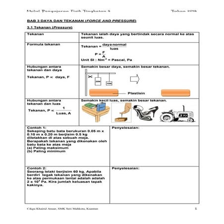 Bab 3 daya dan tekanan