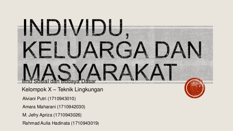 Individu Keluarga Dan Masyarakat