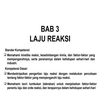 Bab3 laju reaksi | Kimia Kelas XI