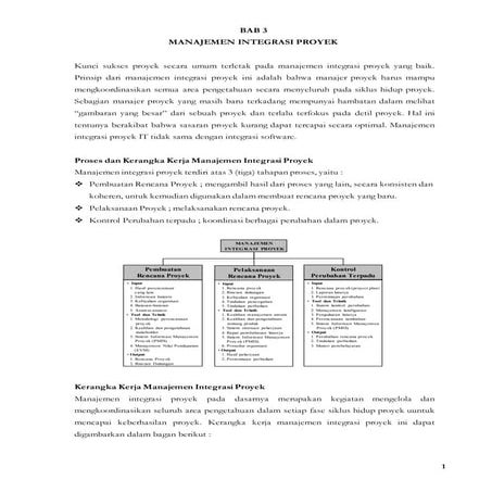 MANAJEMEN INTEGRASI PROYEK