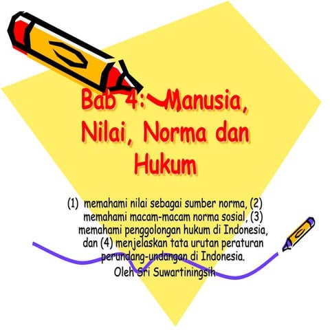 Manusia, Nilai, Norma dan Hukum .ppt