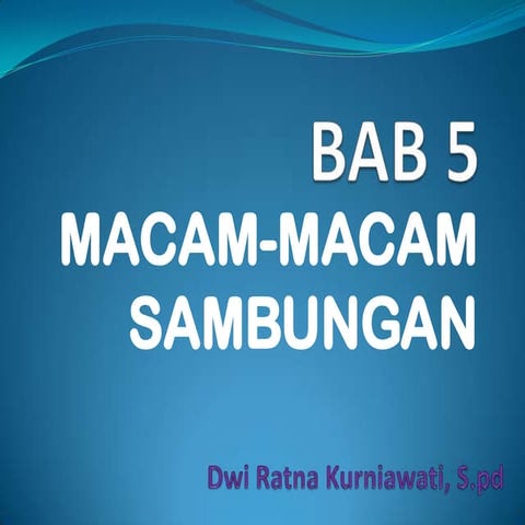 MACAM-MACAM SAMBUNGAN PADA KONSTRUKSI MESIN
