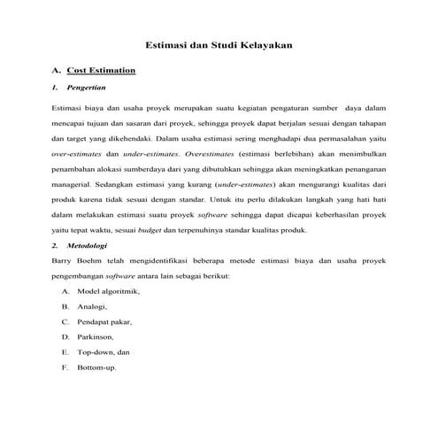 Bab 6 estimasi dan studi kelayakan