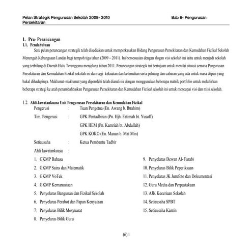 Bab 6 Persekitaran & Kemudahan Fizikal