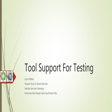 Bab 6 Tool Support For Testing
