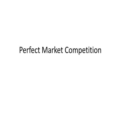 Bab7  perfect competition market